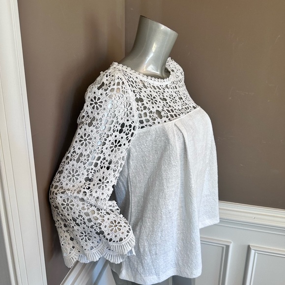 NWT Anthropologie Eri & Ali Lace White Top Sz XS - Picture 4 of 5